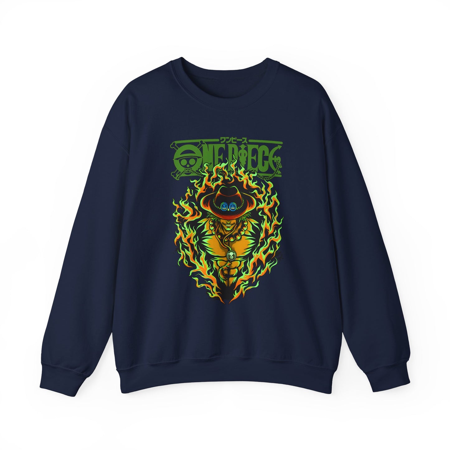 Portgas D. Ace One Piece Sweatshirt – 100% Cotton Anime Pullover for Fire Fist Fans
