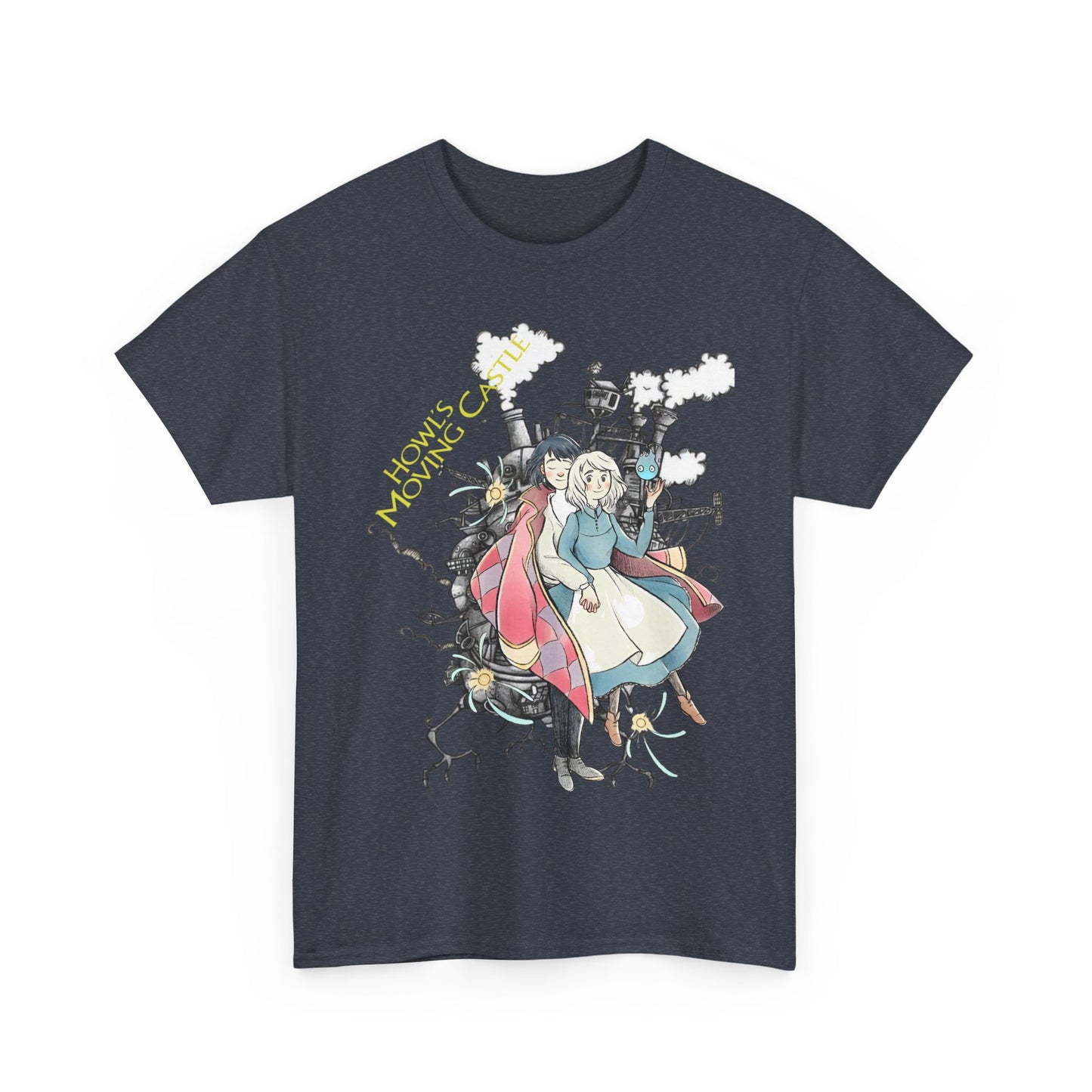 Howl Sophie Calcifer T-Shirt 100% Cotton Studio Ghibli Anime Tee