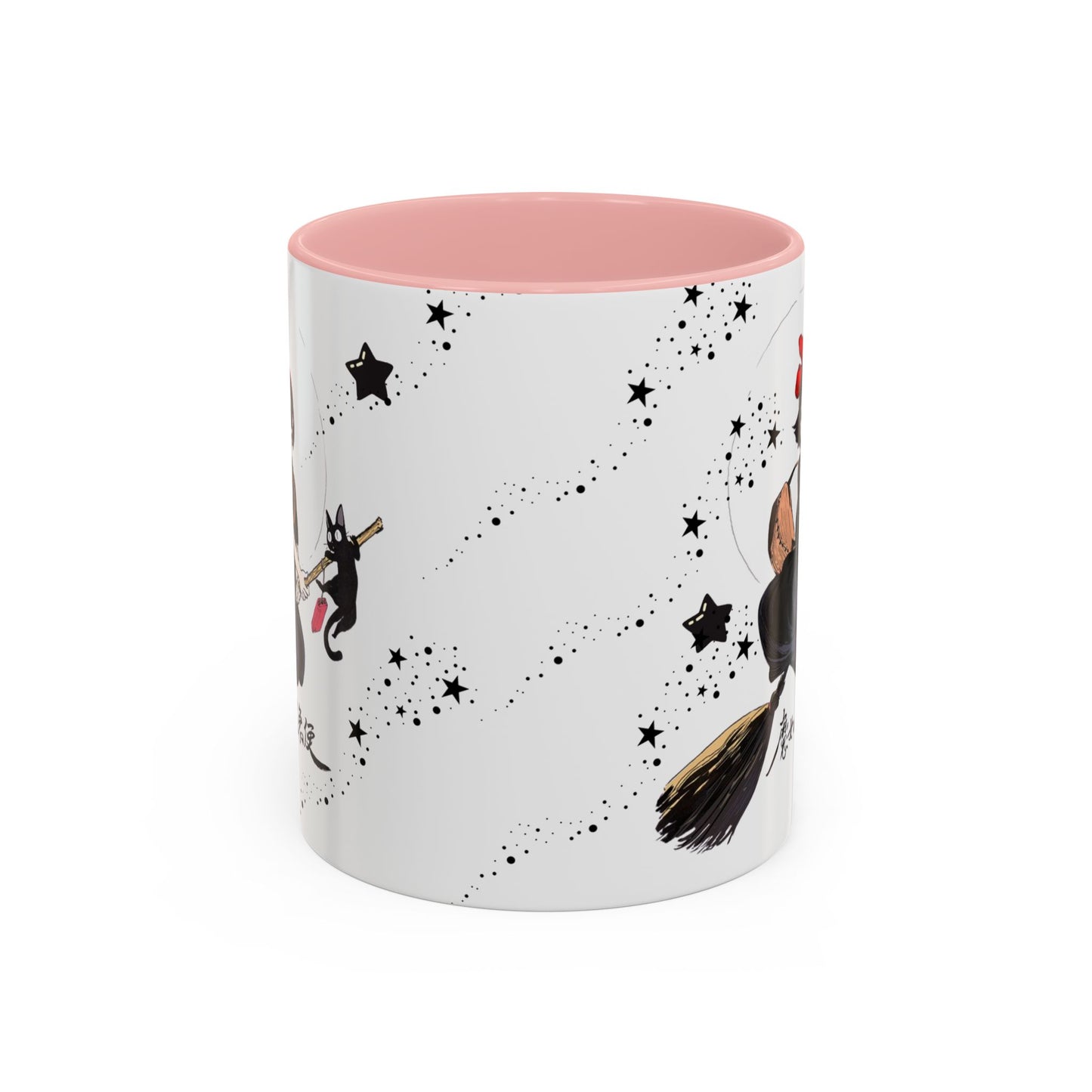Kiki’s Delivery Service Accent Mug – 11oz & 15oz Ceramic Cup with Colored Handle – Studio Ghibli Anime Gift