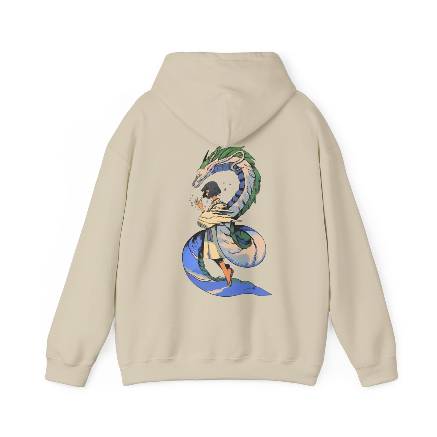 Haku Spirited Away Back Print Hoodie – 100% Cotton Studio Ghibli Anime Pullover