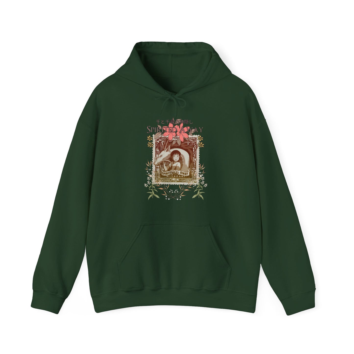 Spirited Away Philately Hoodie – 100% Cotton Anime Hoodie with Stamp-Inspired Design for Ghibli Fans