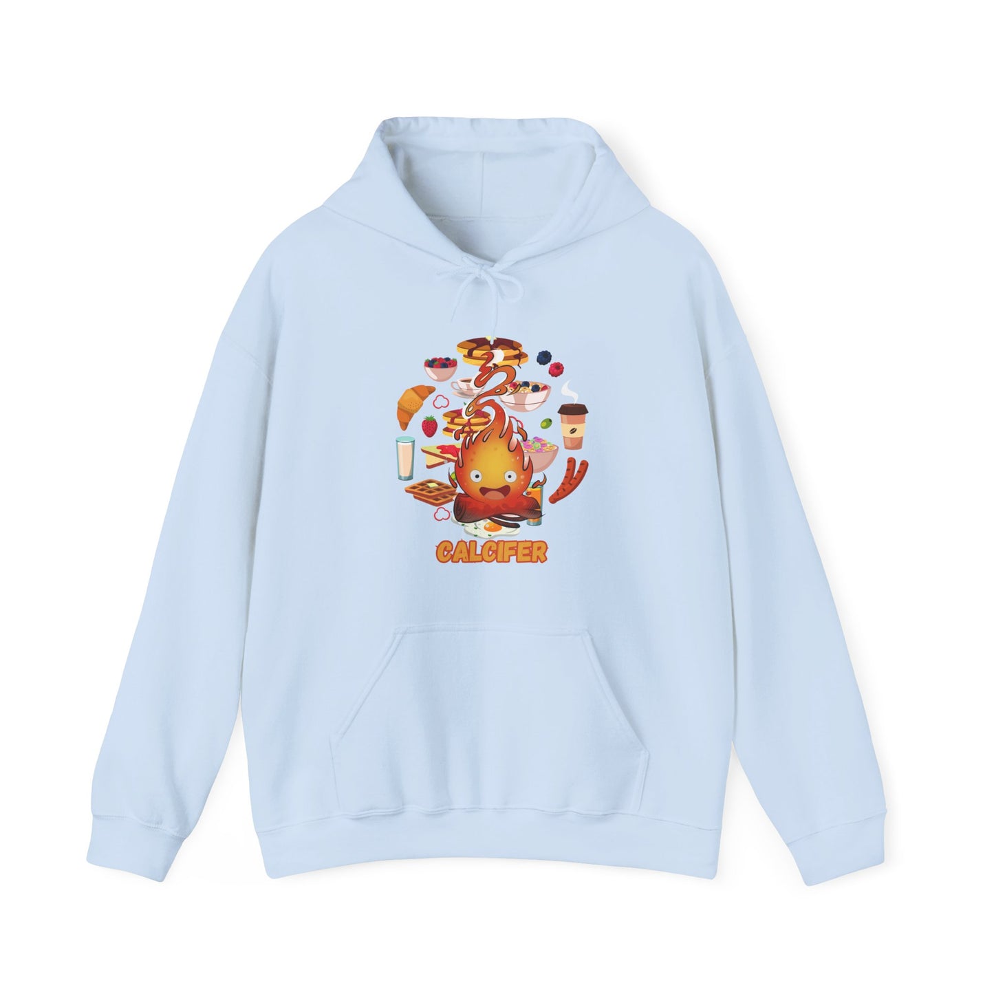Calcifer Breakfast Demon Hoodie – 100% Cotton Anime Hooded Sweatshirt for Studio Ghibli Fans