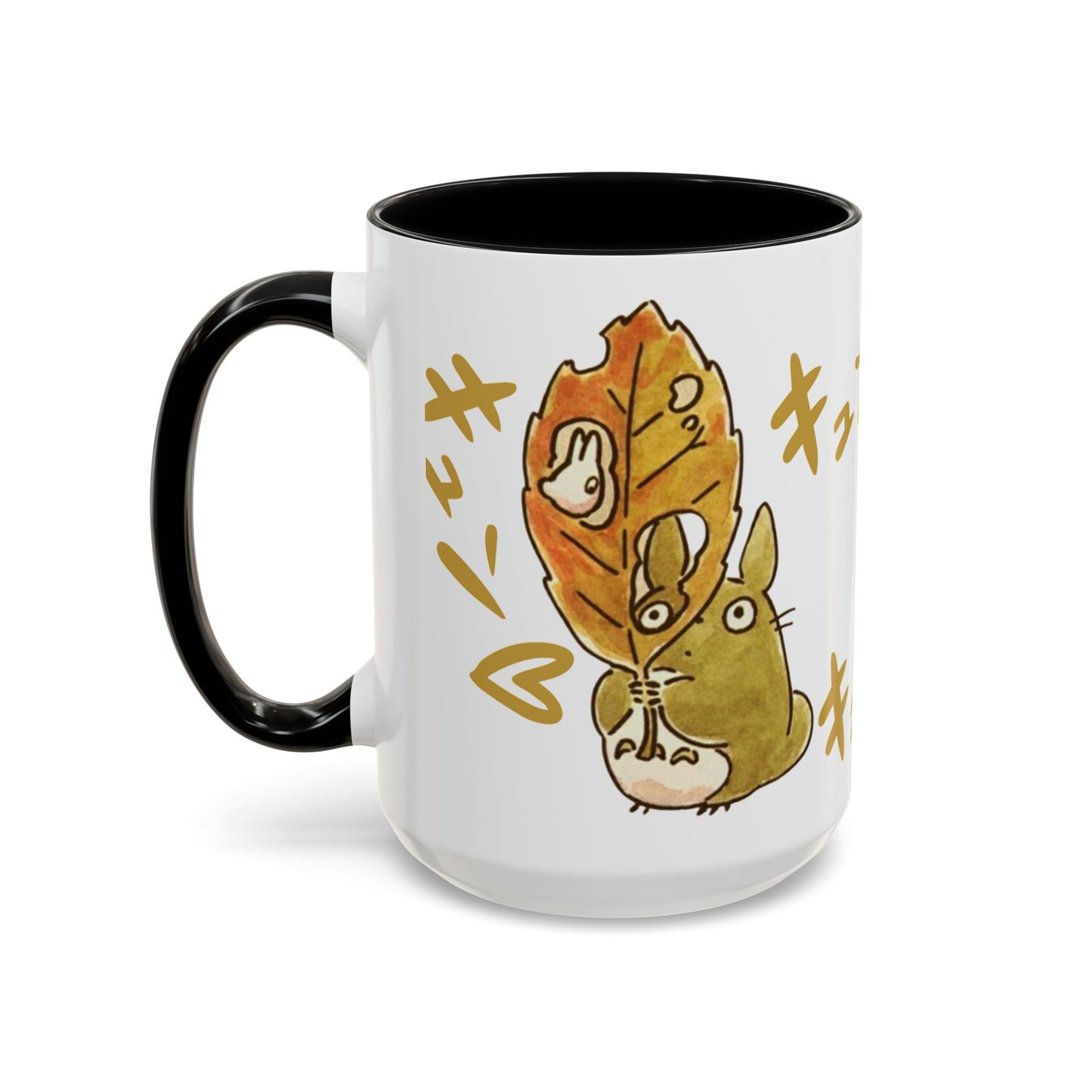 Cute Totoro Accent Mug – Studio Ghibli Color Handle Cup 11oz & 15oz – Kawaii Anime Coffee Mug Gift