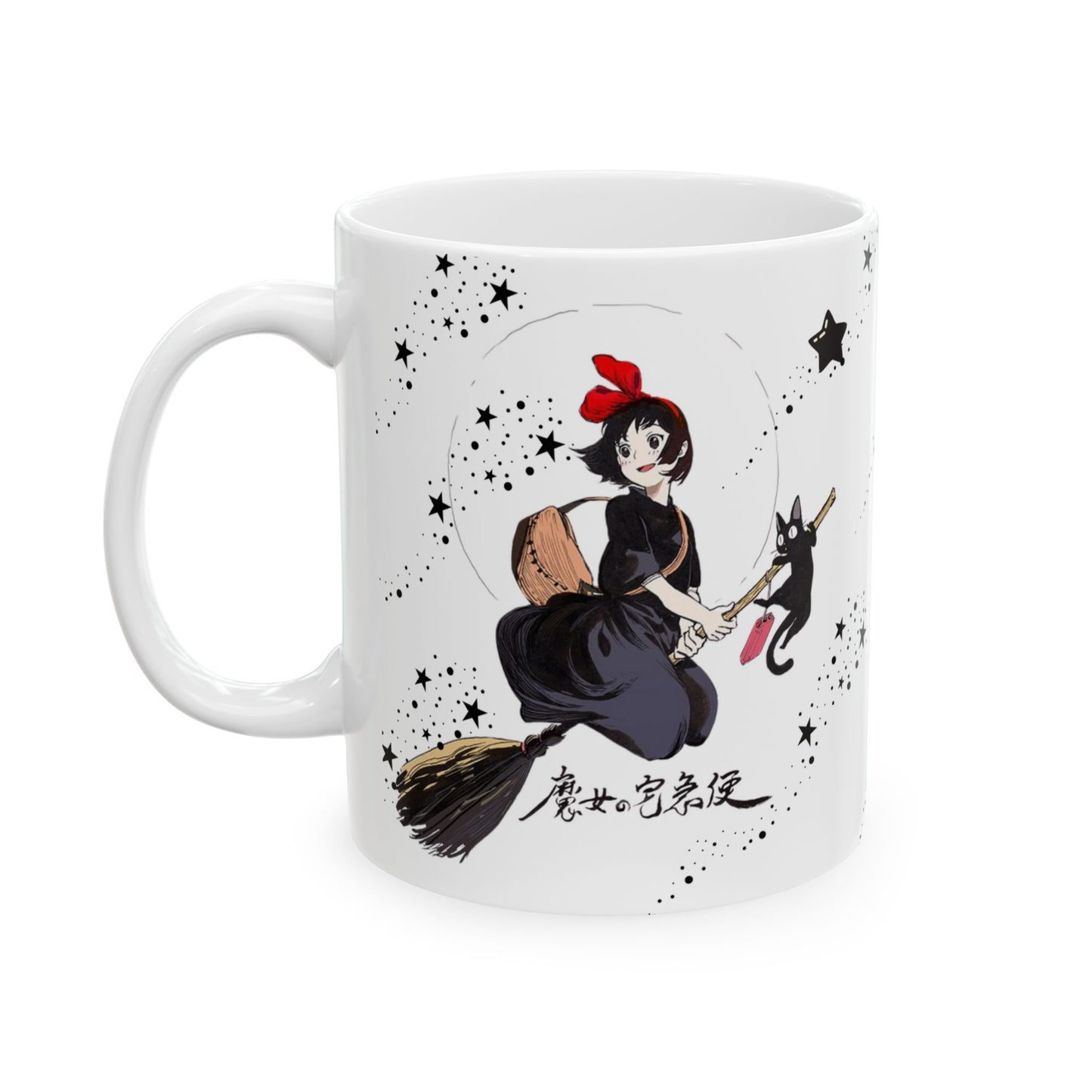 Kiki’s Delivery Service Mug – 11oz & 15oz Studio Ghibli Ceramic Coffee Cup – Cute Anime Gift for Fans