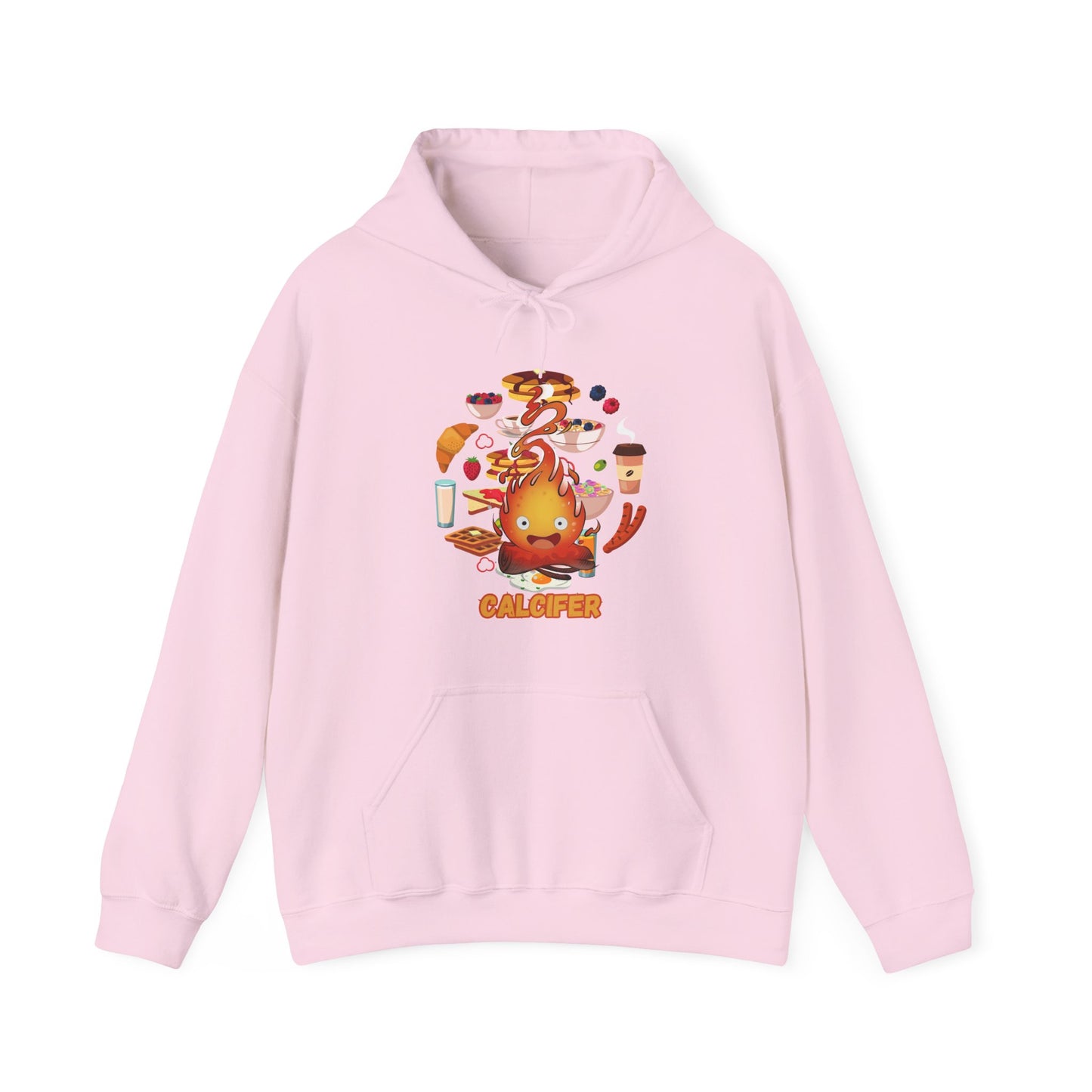 Calcifer Breakfast Demon Hoodie – 100% Cotton Anime Hooded Sweatshirt for Studio Ghibli Fans