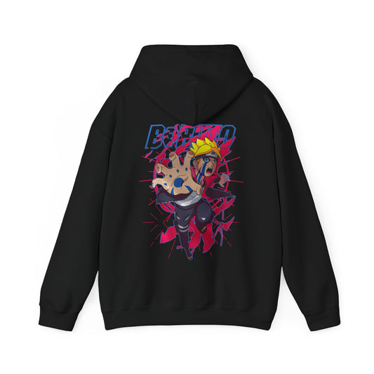 Boruto Naruto Next Generations Back Print Hoodie – 100% Cotton Anime Hoodie for Boruto Fans