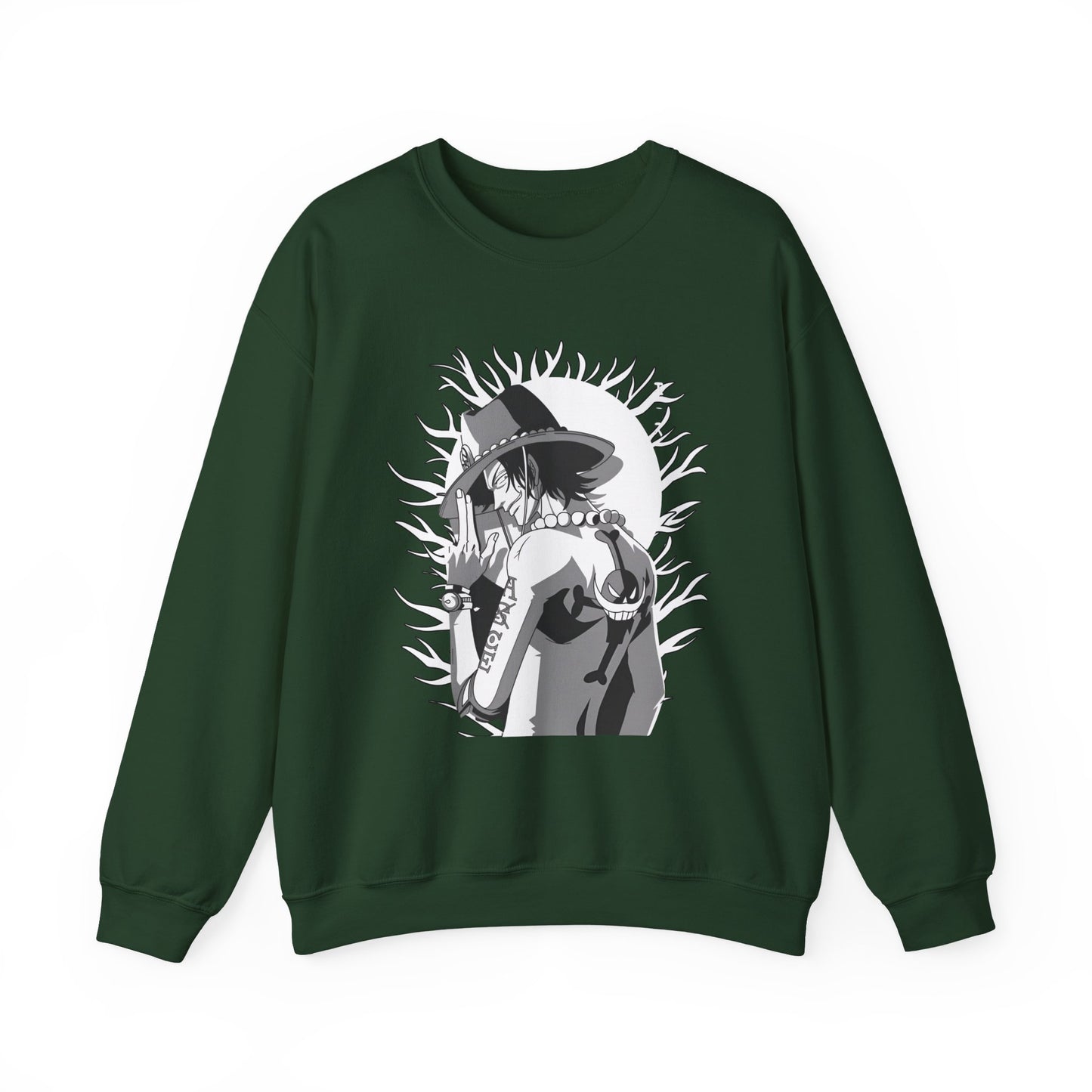 Portgas D. Ace One Piece Sweatshirt – 100% Cotton Anime Pullover for Fire Fist Fans