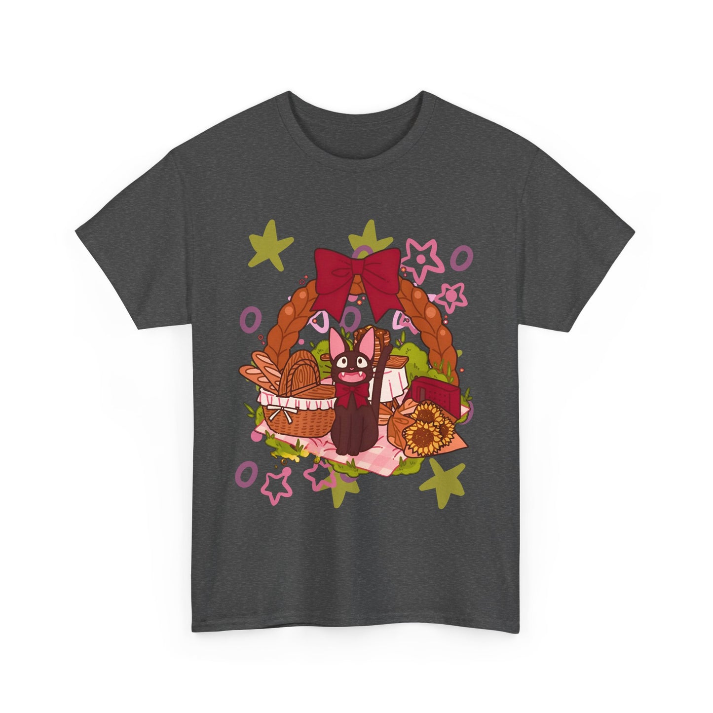 Jiji Cat Gift T-Shirt – 100% Cotton Studio Ghibli Inspired Tee for Anime Lovers