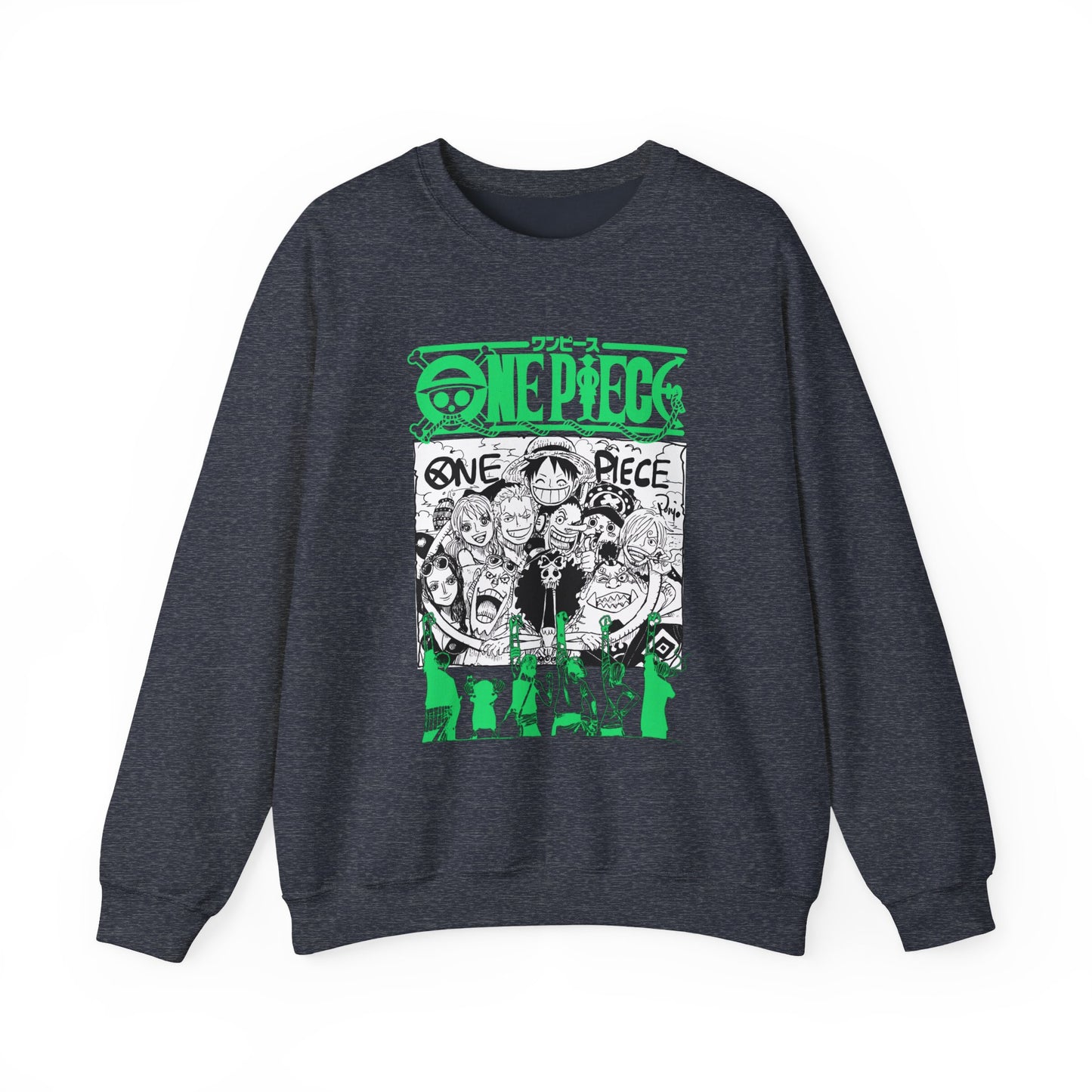 One Piece Characters Sweatshirt – 100% Cotton Anime Crew Pullover for True Fans