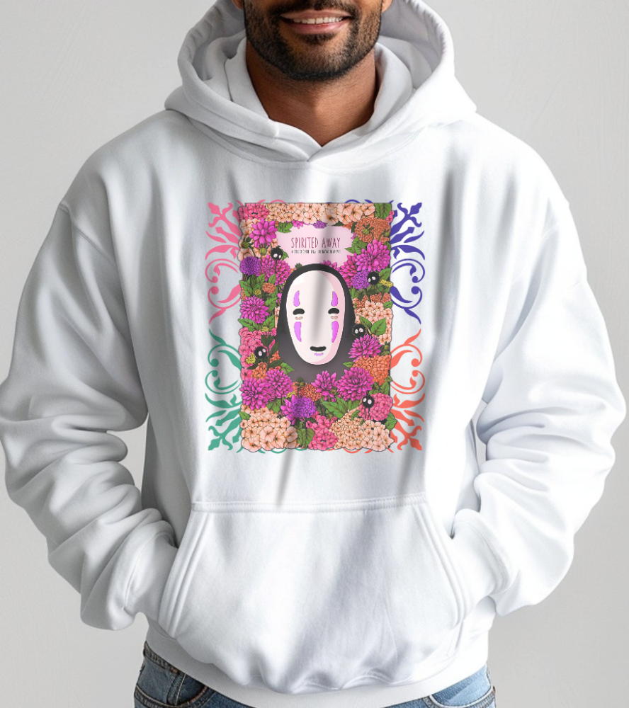 No Face Spirited Away Hoodie – 100% Cotton Gildan 18500 | Studio Ghibli Anime Hoodie