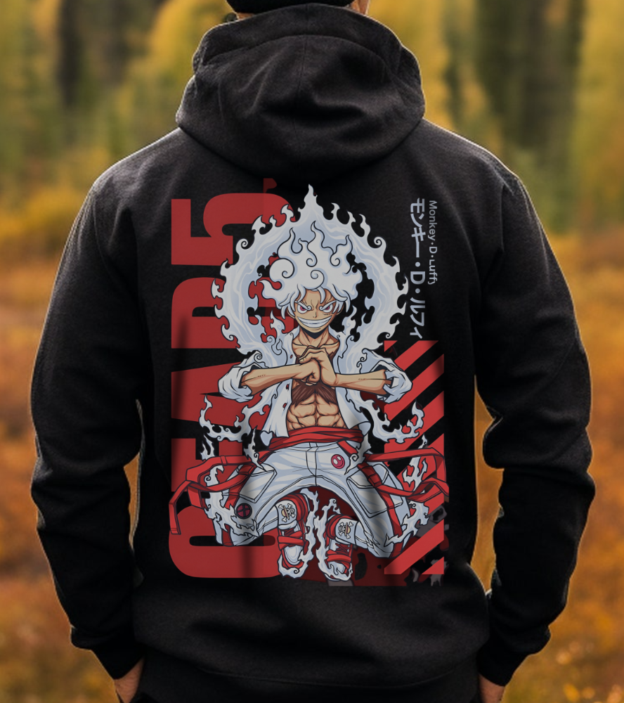 Monkey D. Luffy Back Print Hoodie – 100% Cotton One Piece Anime Streetwear