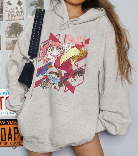 FLCL Hoodie – 100% Cotton Gildan 18500 | Fooly Cooly Classic Anime Hoodie for True Fans