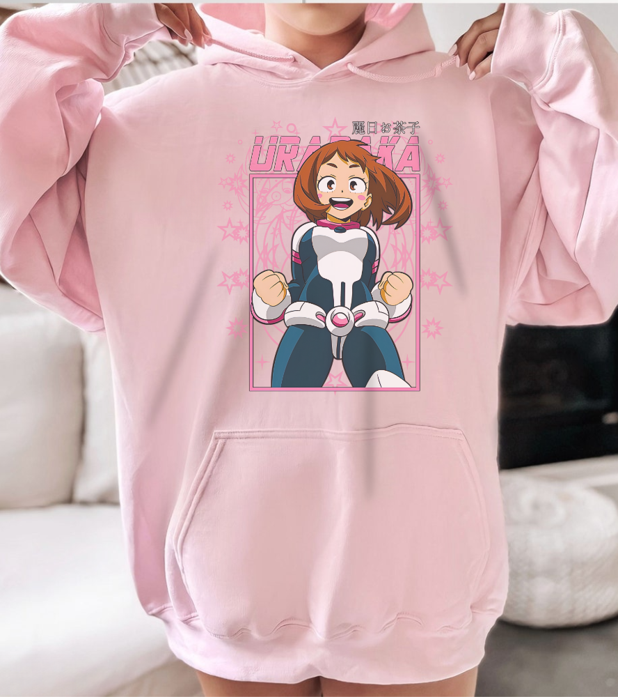 Ochaco Uraraka Hoodie – 100% Cotton Gildan 18500 | My Hero Academia Anime Hoodie for True Fans