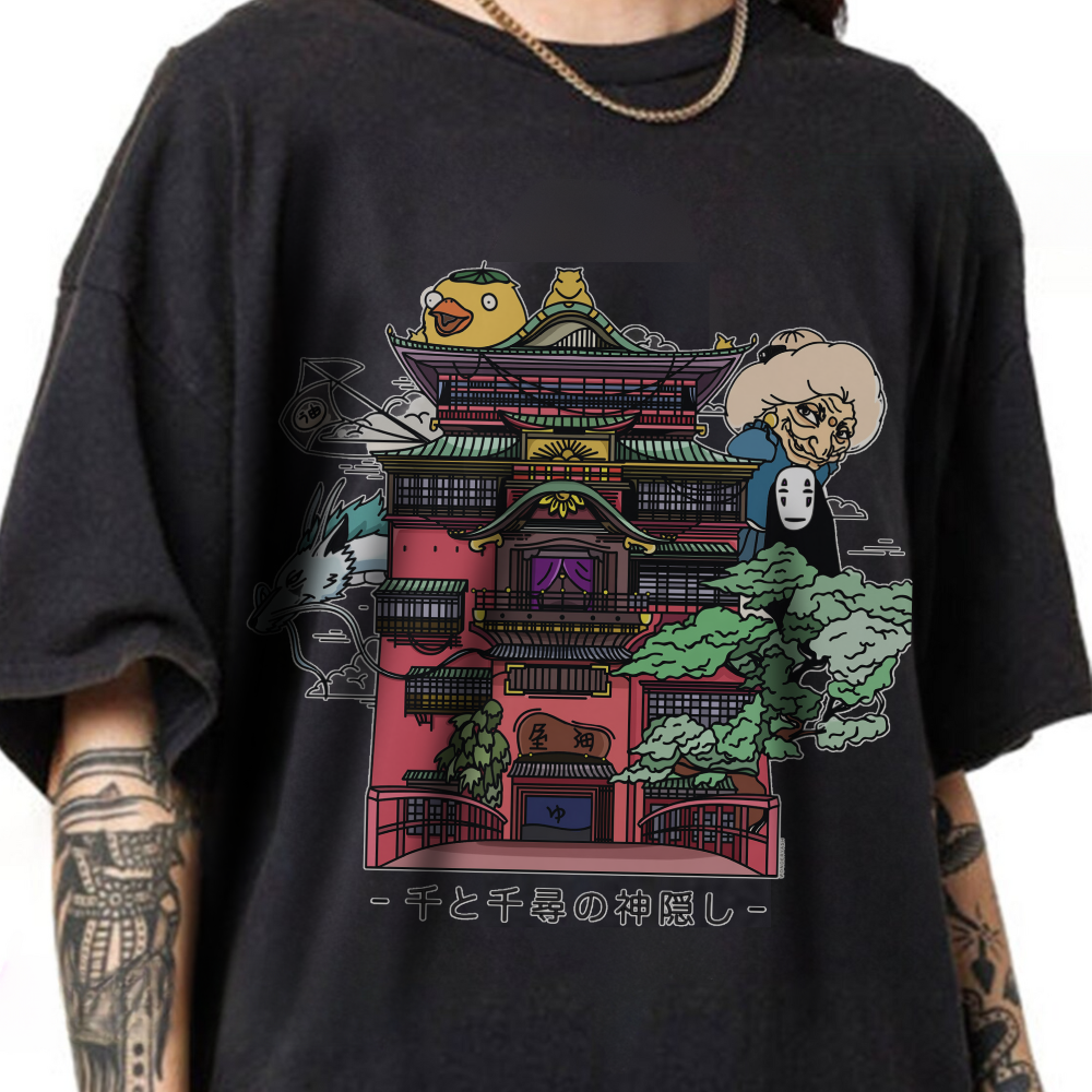 Spirited Away Castle T-Shirt 100% Cotton | Studio Ghibli Anime Tee
