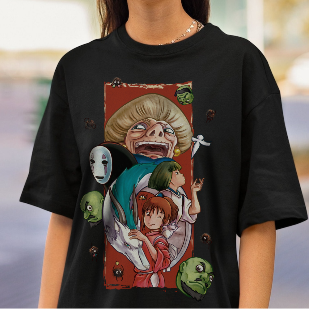 Spirited Away T-Shirt 100% Cotton | Studio Ghibli Art Canvas Anime Tee