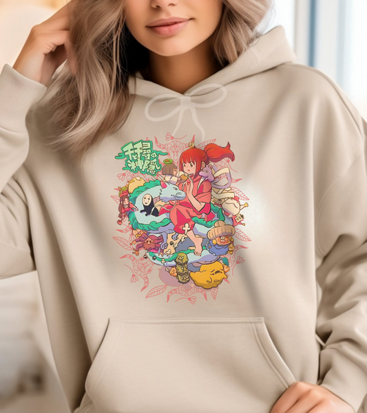 Spirited Away Hoodie – Chihiro & Haku | 100% Cotton Gildan 18500 | Studio Ghibli Anime Hoodie