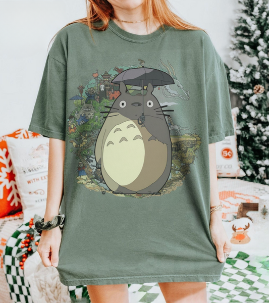 My Neighbor Totoro Studio Ghibli T-Shirt – 100% Cotton Gildan 5000 Anime Tee