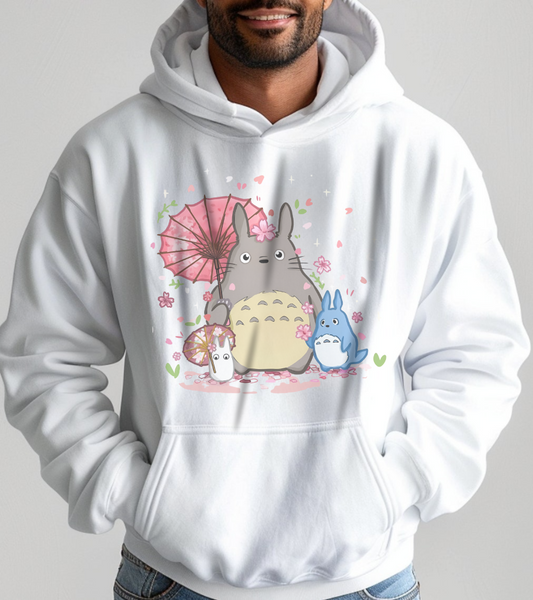My Neighbor Totoro Studio Ghibli Hoodie – 100% Cotton Gildan 18500 Pullover with Front Print