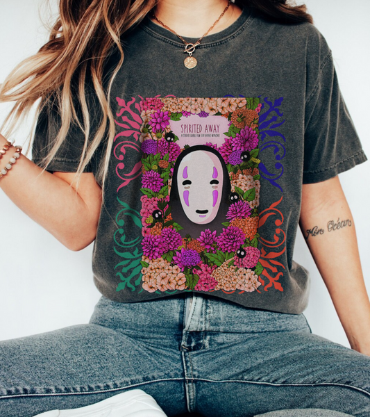 No Face Spirited Away T-Shirt – 100% Cotton Gildan 5000 | Studio Ghibli Anime Tee