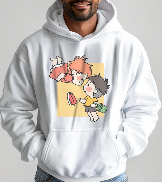Ponyo & Sosuke Hoodie – 100% Cotton Gildan 18500 | Studio Ghibli Anime