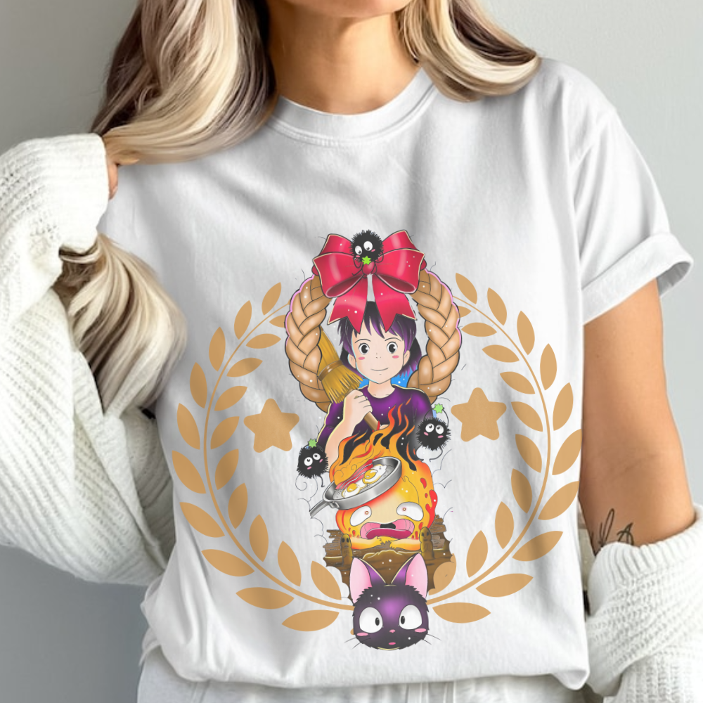 Kiki's Delivery Service T-Shirt 100% Cotton Studio Ghibli Anime Tee