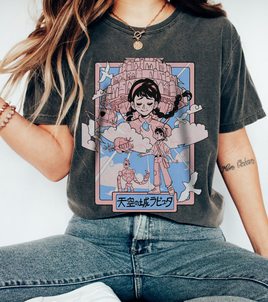 Castle in the Sky T-Shirt – 100% Cotton Studio Ghibli Tee for Anime Fans
