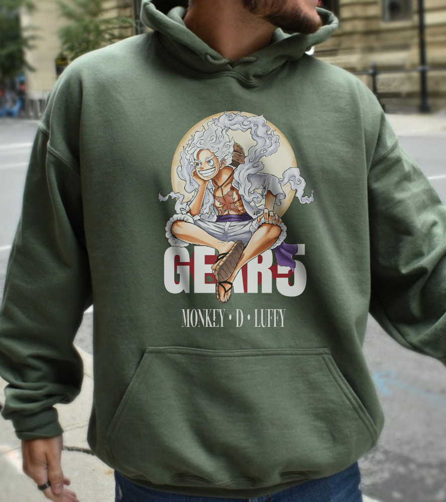 Monkey D. Luffy Gear 5 Hoodie – 100% Cotton One Piece Anime Hoodie