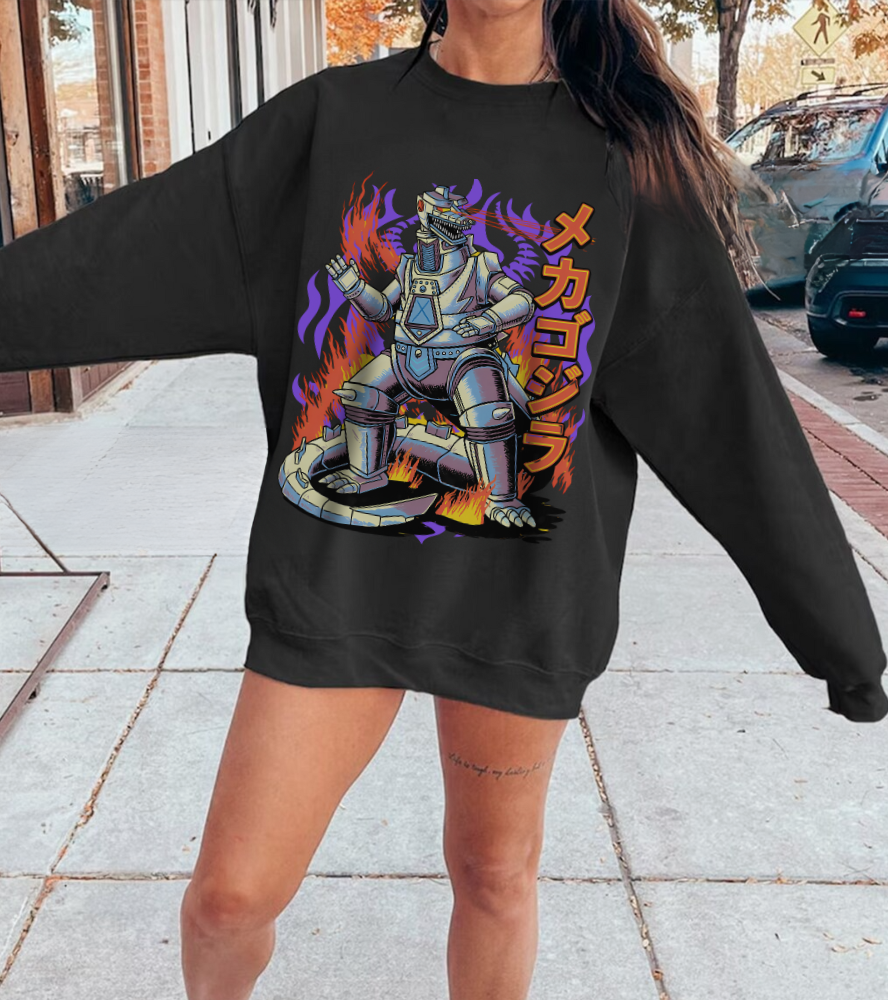 Mechagodzilla Kaiju Sweatshirt – 100% Cotton | Classic Monster Anime Apparel for Kaiju Fans