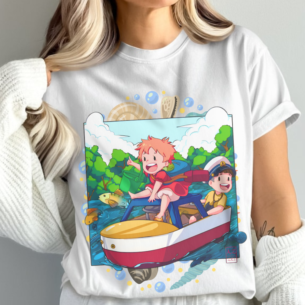 Ponyo Art T-Shirt – 100% Cotton Studio Ghibli Anime Tee