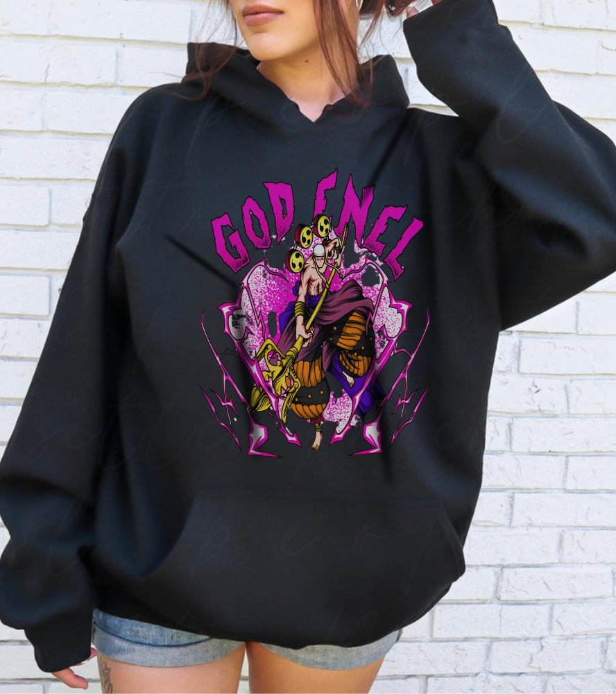 God Enel One Piece Hoodie – 100% Cotton Anime Hoodie Featuring Skypiea’s Thunder God