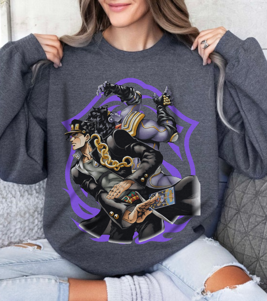 Jotaro Kujo Sweatshirt – 100% Cotton JoJo's Bizarre Adventure Anime Pullover