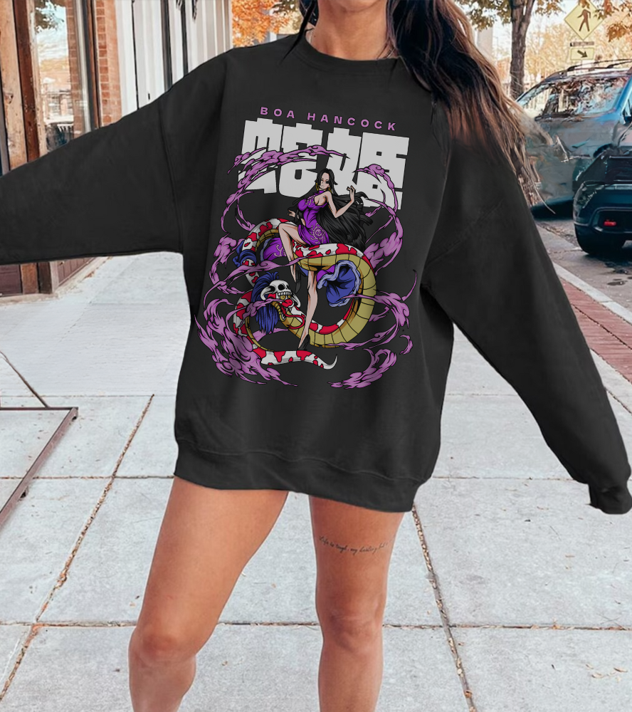 Boa Hancock Sweatshirt – 100% Cotton One Piece Anime Pullover for Fans