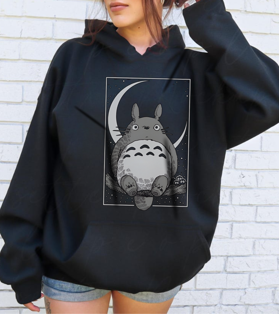 Totoro Night Dreams Hoodie – 100% Cotton Studio Ghibli Sweatshirt for Anime Fans