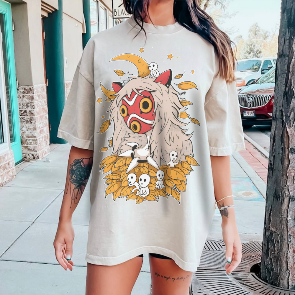 Kodama Princess Ghibli T-Shirt | Princess Mononoke Anime Cotton Tee