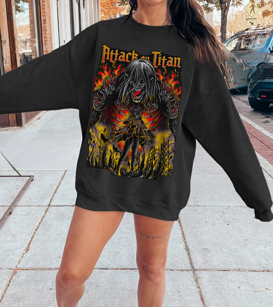 Eren Jaeger Sweatshirt – 100% Cotton Attack on Titan Anime Pullover