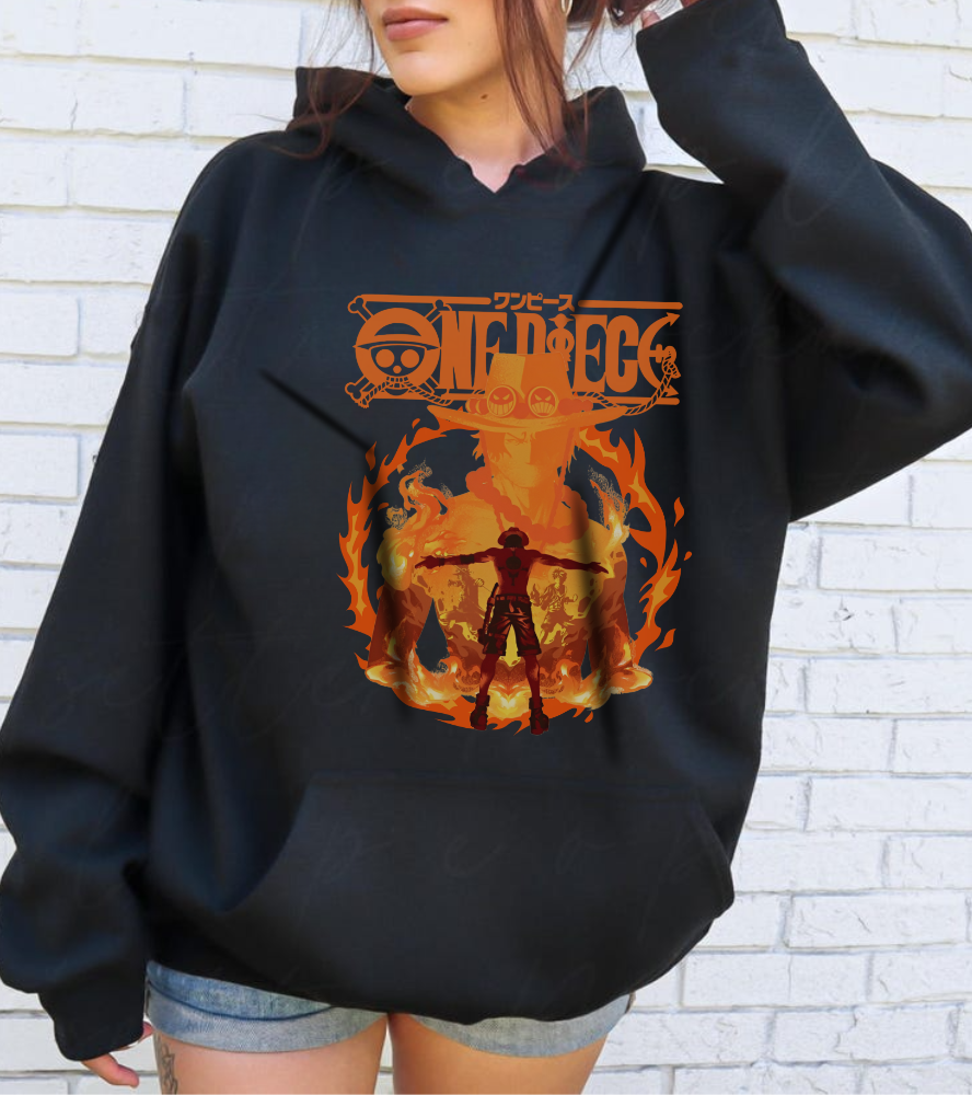 Portgas D. Ace Hoodie 100% Cotton – One Piece Anime Hoodie for Fans