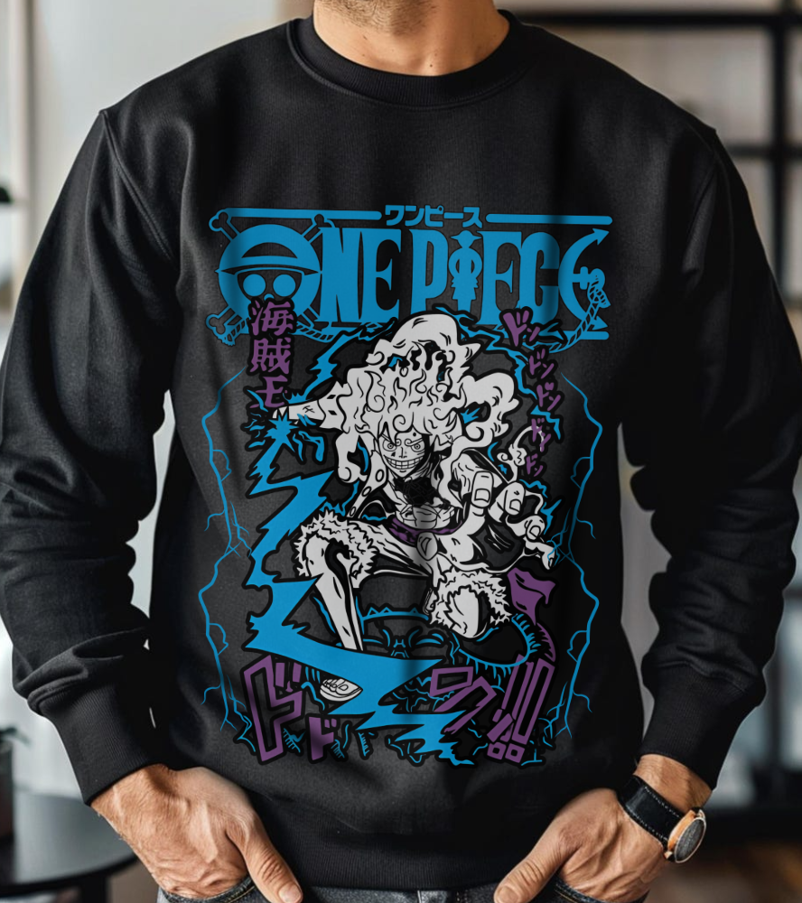 Luffy Gear Sweatshirt – 100% Cotton One Piece Crewneck | Gear 5 Anime Pullover