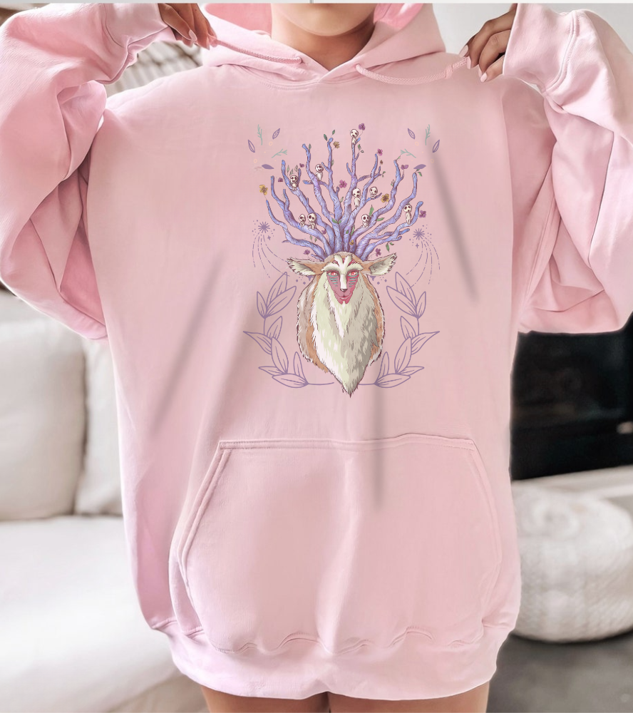 Forest Spirit Hoodie – 100% Cotton Princess Mononoke Hoodie | Studio Ghibli Forest God Sweatshirt