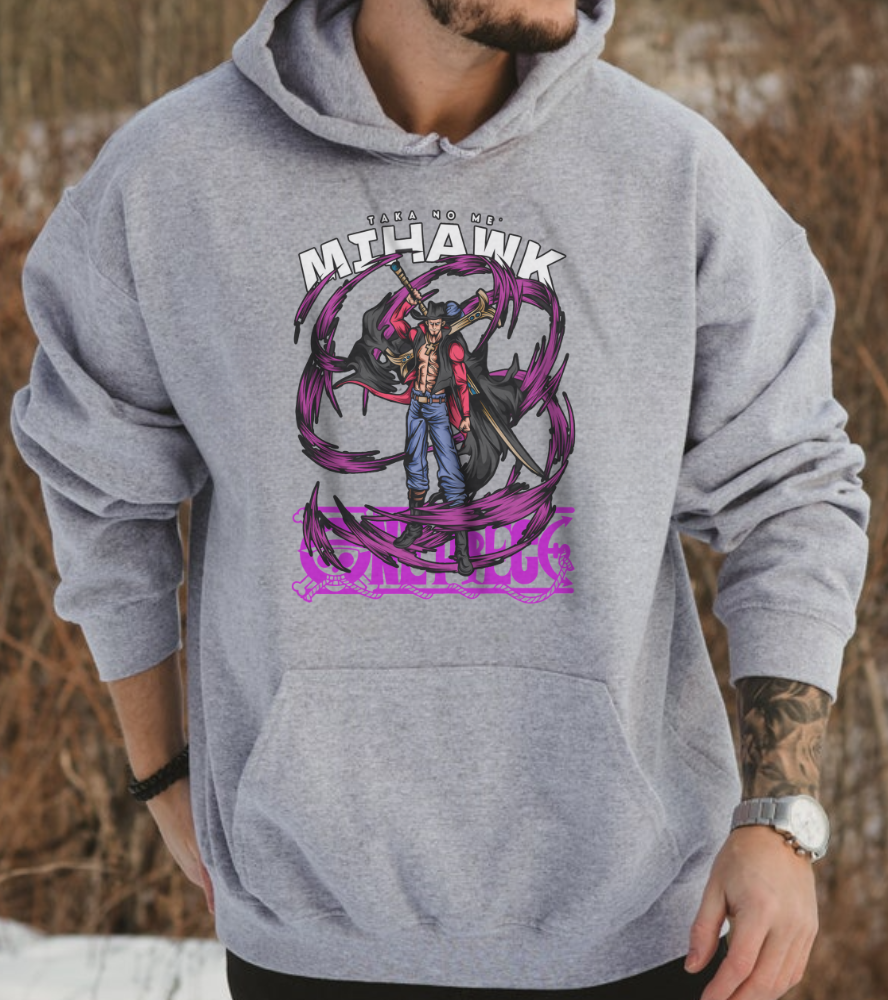 Dracule Mihawk One Piece Hoodie – 100% Cotton Anime Hoodie for Hawkeye Fans