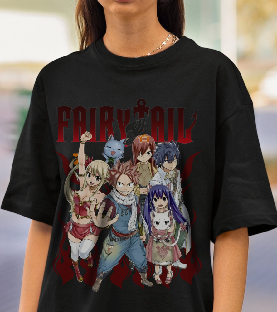 Natsu Dragneel Fairy Tail T-Shirt – 100% Cotton Anime Tee Featuring the Fire Dragon Slayer