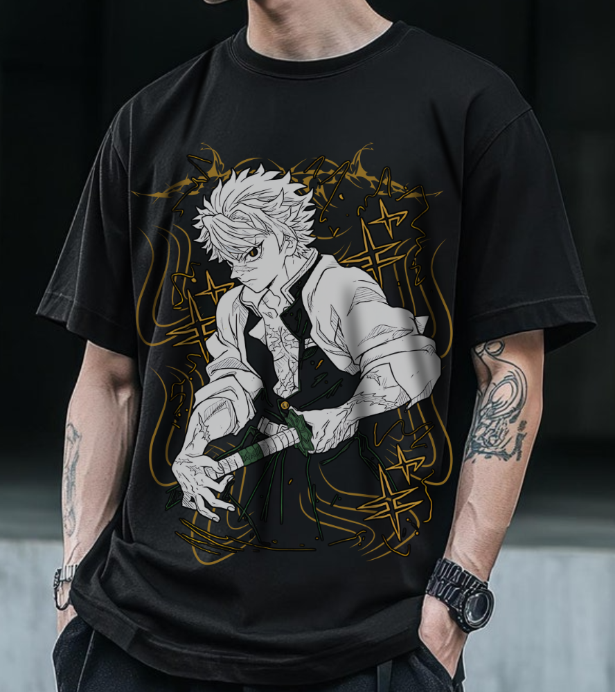 Sanemi Shinazugawa Demon Slayer T-Shirt – 100% Cotton Anime Tee for Demon Slayer Fans
