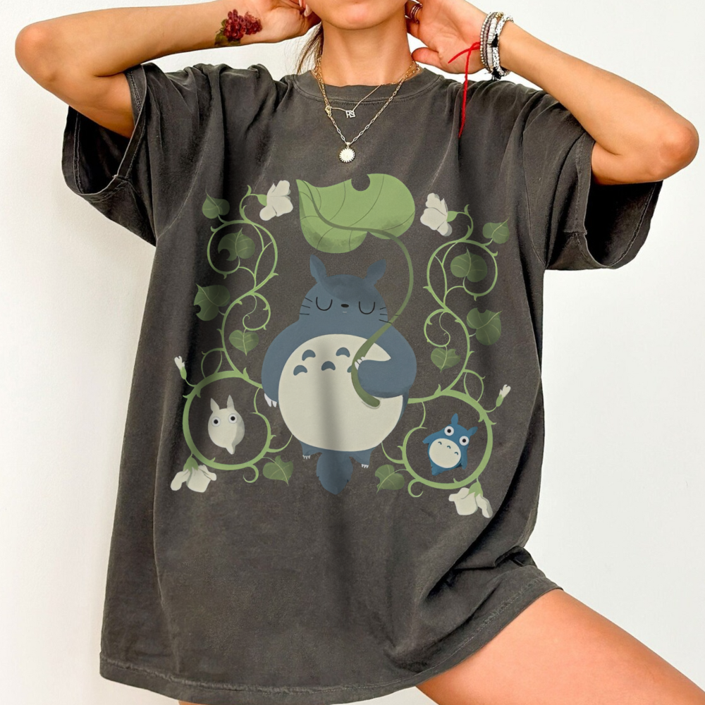Totoro Nature Shirt – 100% Cotton Ghibli T-Shirt for Forest and Anime Lovers