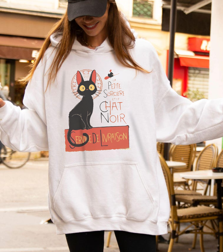 Kiki's Delivery Service Hoodie – 100% Cotton Studio Ghibli Anime Pullover | Service de Livraison