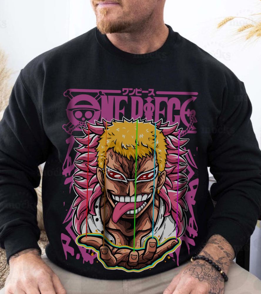 Donquixote Doflamingo Sweatshirt – One Piece 100% Cotton Pullover for Anime Fans