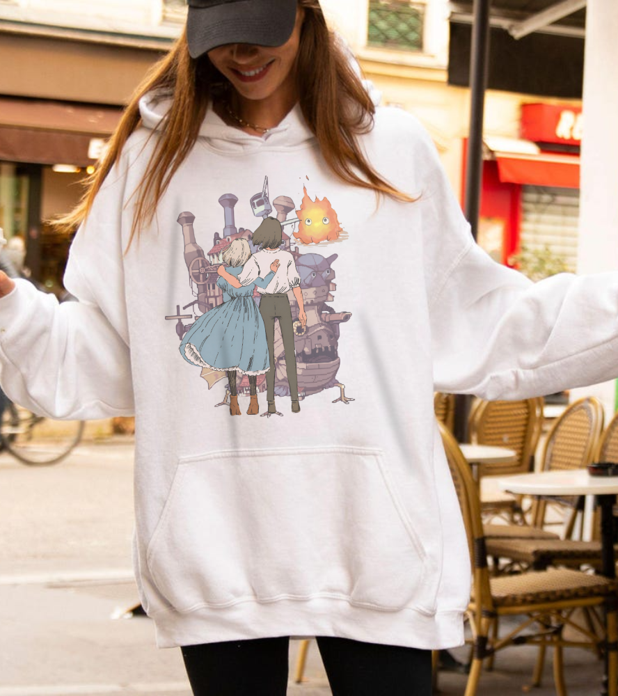 Howl's Moving Castle Love Hoodie – 100% Cotton Studio Ghibli Anime Pullover
