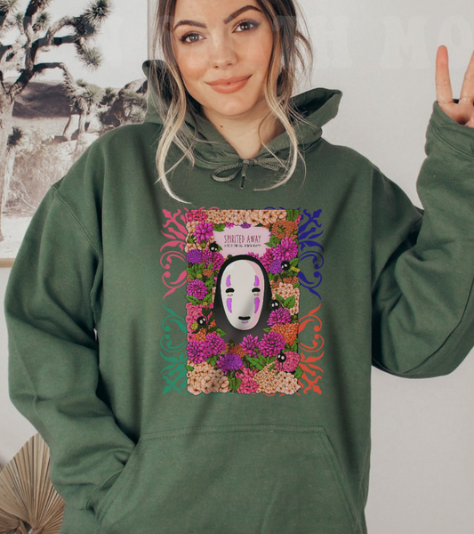 No Face Spirited Away Hoodie – 100% Cotton Gildan 18500 | Studio Ghibli Anime Hoodie