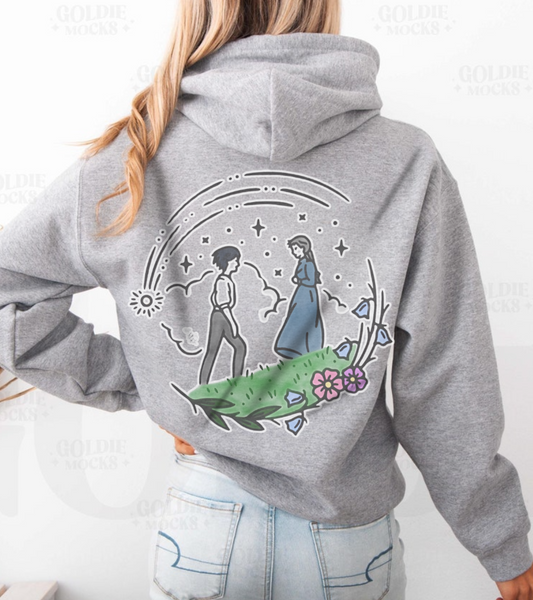 A Heart’s a Heavy Burden Back Print Hoodie – Howl & Sophie Inspired | Studio Ghibli | 100% Cotton Gildan 18500