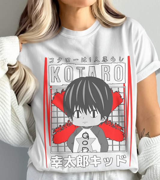 Kotaro Lives Alone T-Shirt – 100% Cotton | Cute Anime Tee for Fans of Kotaro’s Story