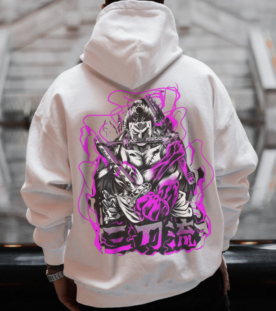 Roronoa Zoro Back Print Hoodie – 100% Cotton One Piece Anime Hoodie for True Fans