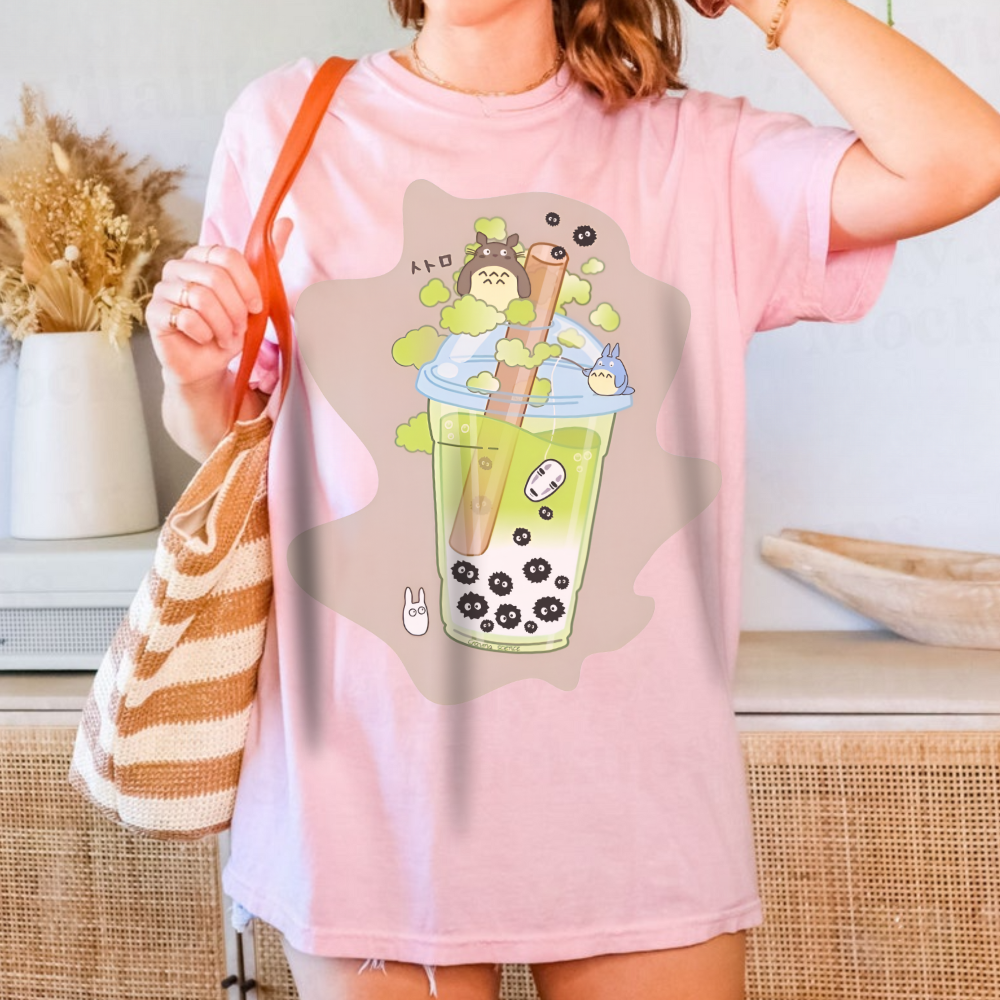 Ghibli Characters Smoothie T-Shirt | 100% Cotton Studio Ghibli Anime Tee